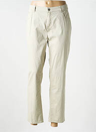 Pantalon 7/8 tissage popeline taille normale beige BRUNO SAINT HILAIRE femme