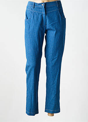 Pantalon 7/8 fermeture zippée sous rabat boutonné taille normale bleu JUMFIL femme