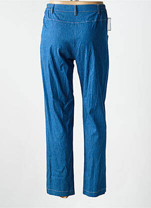 Pantalon 7/8 fermeture zippée sous rabat boutonné taille normale bleu JUMFIL femme
