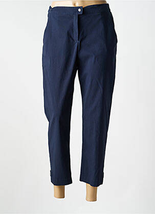 Pantalon 7/8 tissage popeline taille normale bleu JUMFIL femme