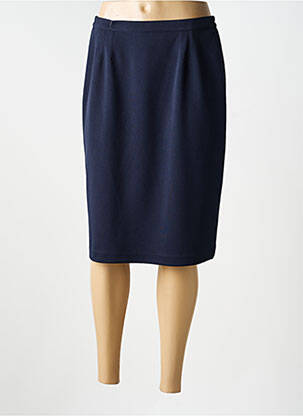 Jupe mi-longue taille à pinces bleu JUMFIL femme