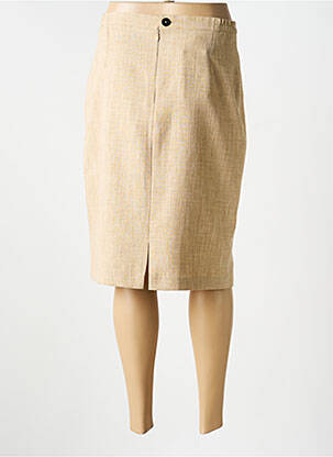 Jupe mi-longue taille à pinces beige JUMFIL femme