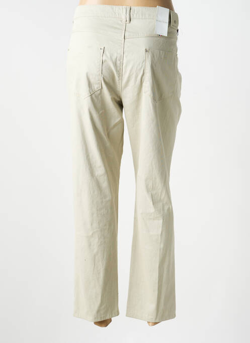 Pantalon 7/8 tissage popeline taille normale beige BRUNO SAINT HILAIRE femme