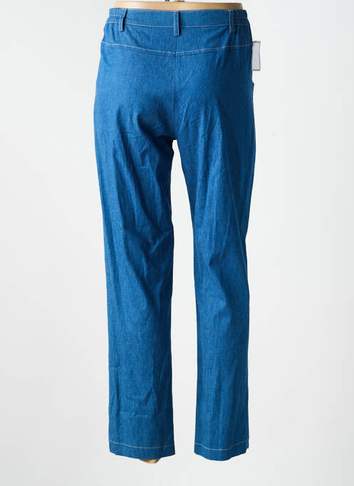 Pantalon 7/8 fermeture zippée sous rabat boutonné taille normale bleu JUMFIL femme