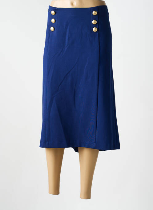 Jupe mi-longue coupe droite bleu JUMFIL femme
