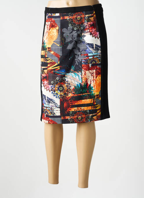 Jupe mi-longue coupe droite noir JUMFIL femme