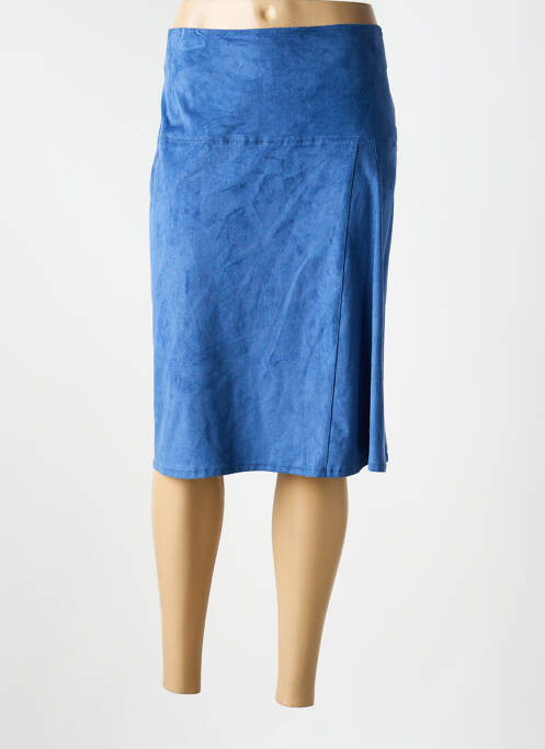 Jupe mi-longue taille à pinces bleu JUMFIL femme
