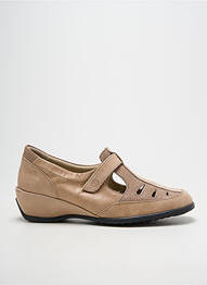 Chaussures de confort fermeture scratch talon de 4 à 6cm beige SUAVE femme