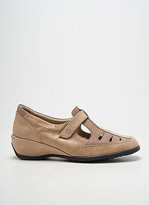 Chaussures de confort fermeture scratch talon de 4 à 6cm beige SUAVE femme