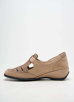 Chaussures de confort fermeture scratch talon de 4 à 6cm beige SUAVE femme