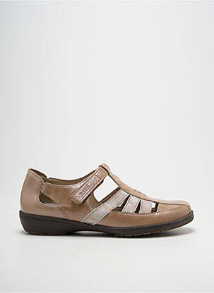 Chaussures de confort fermeture scratch talon plat jusqu'à 3cm beige SUAVE femme