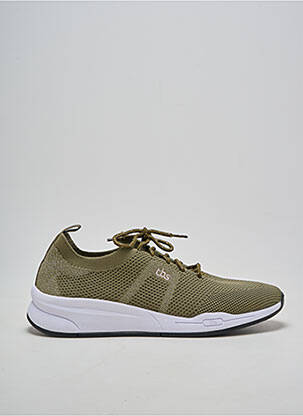 Baskets tissage satiné talon de 4 à 6cm vert TBS femme