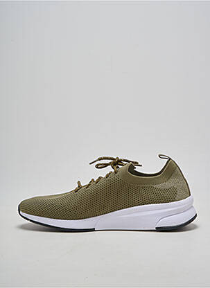 Baskets tissage satiné talon de 4 à 6cm vert TBS femme