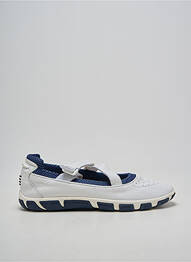 Ballerines fermeture scratch talon plat jusqu'à 3cm blanc TBS femme