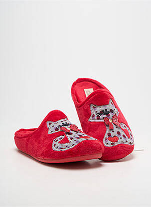 Chaussons/pantoufles bout rond talon plat jusqu'à 3cm rouge CM CONFORT femme