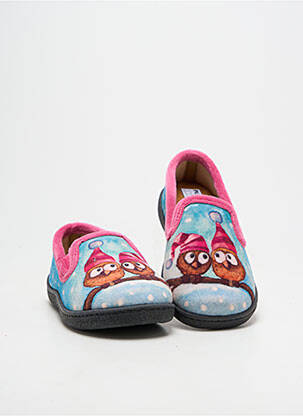 Chaussons/pantoufles semelle amovible bout rond rose ROAL fille