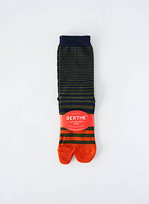 Chaussettes stretch orange BERTHE AUX GRANDS PIEDS homme