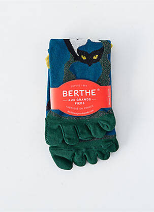 Chaussettes coutures renforcées vert BERTHE AUX GRANDS PIEDS femme
