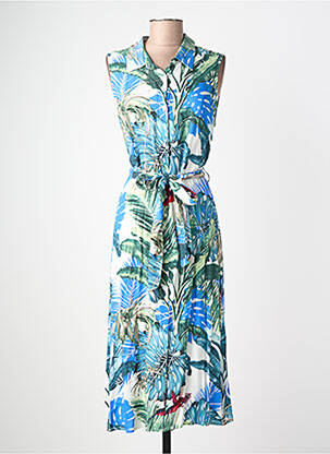 Robe mi-longue sans manche sans manche bleu QUATTRO femme