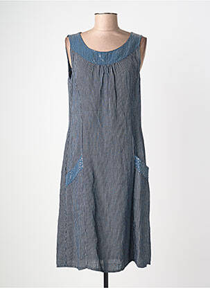 Robe mi-longue sans manche sans manche bleu QUATTRO femme