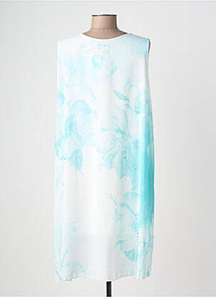 Robe mi-longue coupe fluide sans manche bleu QUATTRO femme