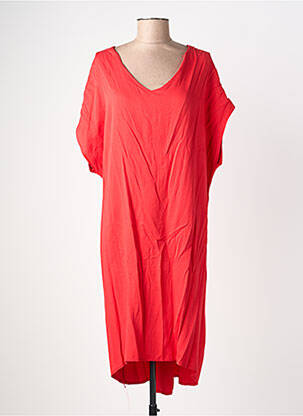 Robe mi-longue manches courtes manches courtes rouge QUATTRO femme