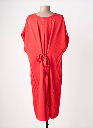 Robe mi-longue manches courtes manches courtes rouge QUATTRO femme