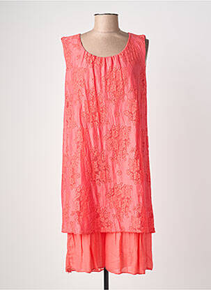 Robe mi-longue coupe fluide sans manche orange QUATTRO femme