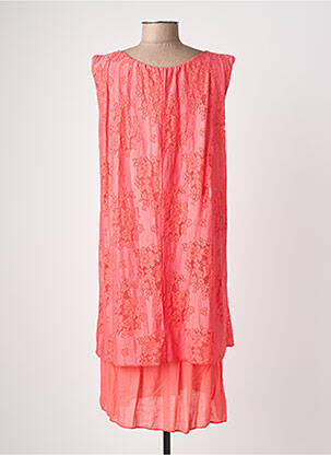Robe mi-longue coupe fluide sans manche orange QUATTRO femme