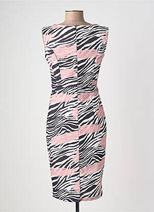 Robe mi-longue imprimé fleurs sans manche rose QUATTRO femme
