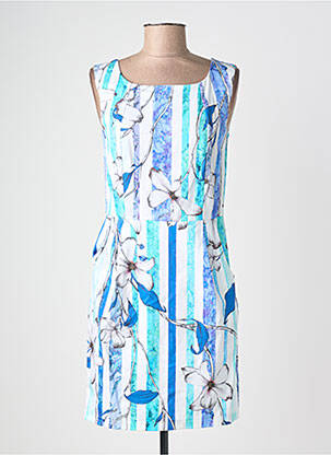 Robe courte sans manche sans manche bleu QUATTRO femme