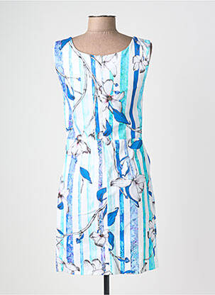 Robe courte sans manche sans manche bleu QUATTRO femme