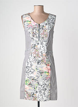 Robe courte sans manche sans manche gris QUATTRO femme