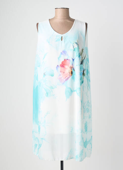 Robe mi-longue coupe fluide sans manche bleu QUATTRO femme
