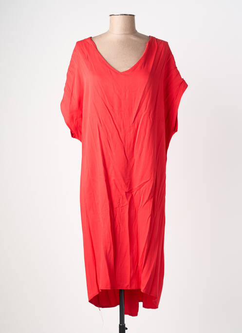 Robe mi-longue manches courtes manches courtes rouge QUATTRO femme
