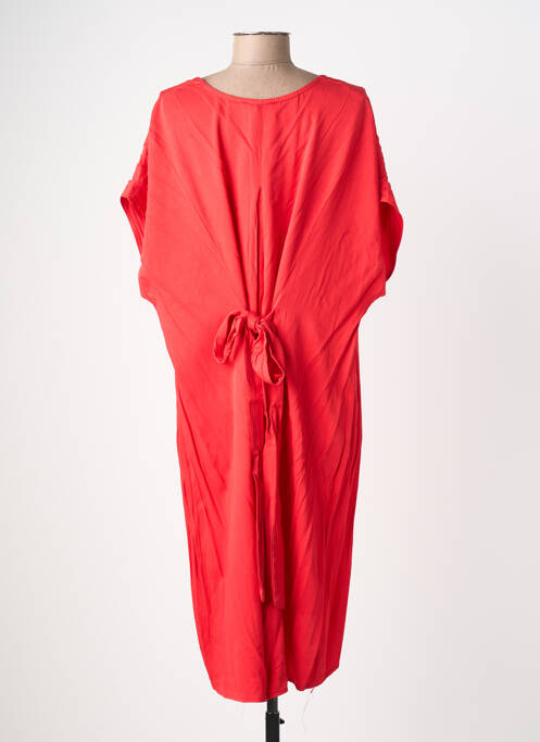 Robe mi-longue manches courtes manches courtes rouge QUATTRO femme