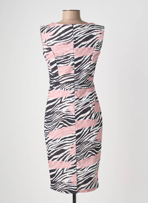 Robe mi-longue imprimé fleurs sans manche rose QUATTRO femme