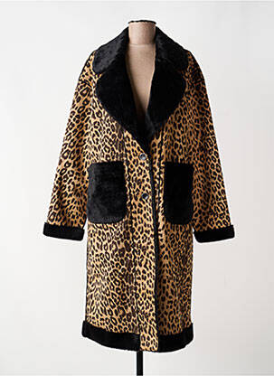 Manteau long coupe droite sans capuche noir ALESSIA  femme