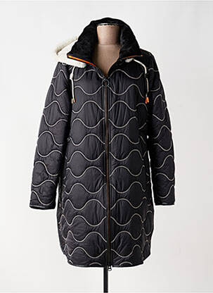 Parka fermeture zippée sur le devant sans capuche noir REVER MILE femme