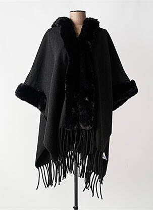 Manteau court coupe droite sans capuche noir K-DESIGN femme