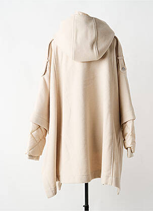 Manteau long fermeture pressionnée a capuche beige BEAUMONT femme