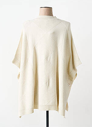 Pull coupe droite sans manche beige SCORZZO femme