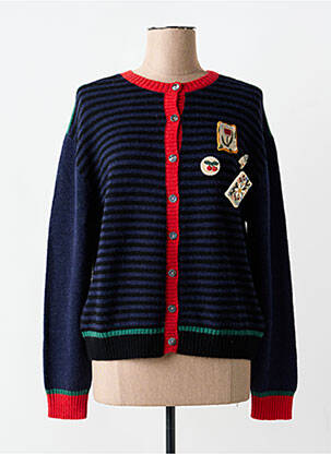 Gilet manches longues col rond bleu JEI'S BY LETIZIA DENARO femme