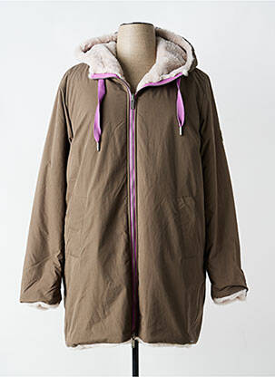 Parka fermeture zippée sur le devant a capuche vert RINO & PELLE femme