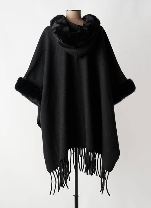 Manteau court coupe droite sans capuche noir K-DESIGN femme