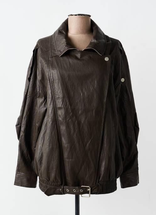 Veste casual col tailleur marron NÜ femme