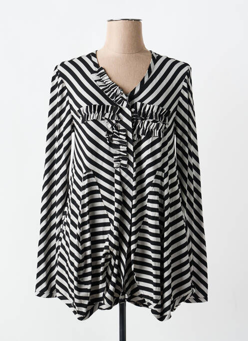 Blouse imprimé fantaisie manches longues noir KEDZIOREK femme