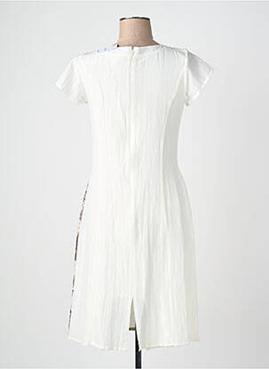 Robe mi-longue imprimé fantaisie manches courtes marron QUATTRO femme