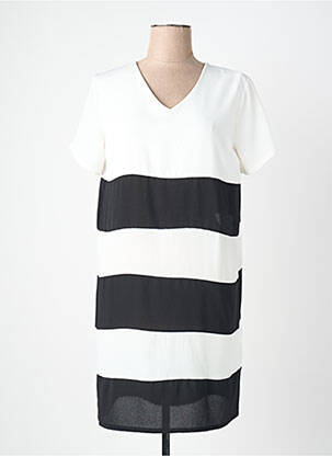 Robe courte coupe fluide manches courtes blanc QUATTRO femme