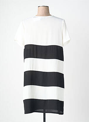 Robe courte coupe fluide manches courtes blanc QUATTRO femme